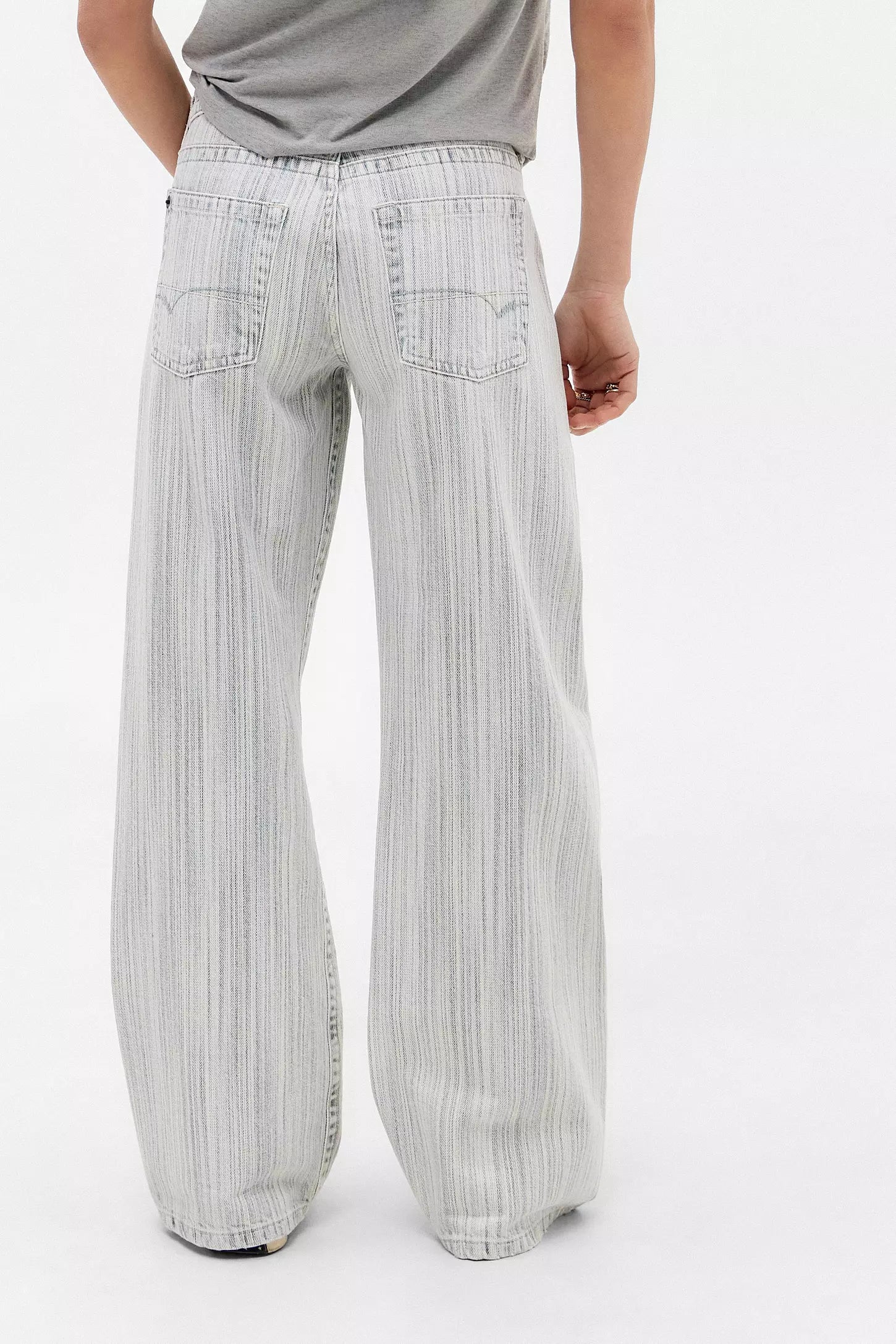 Gestreifte Low Rider-Jeans