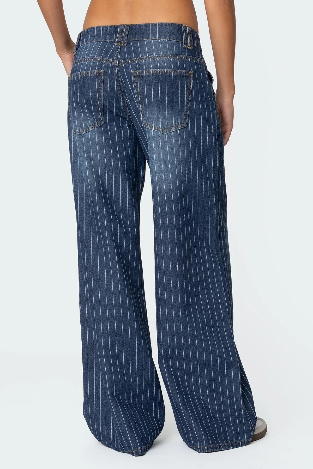 Cory Striped Low Rise Jeans